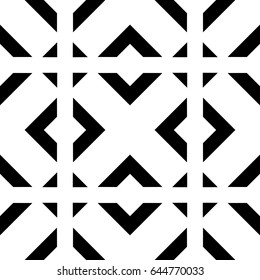 Abstract art deco black geometric ornamental seamless pattern background. Template for design