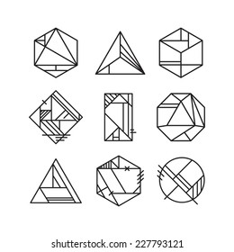 Abstract art deco design elements