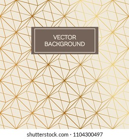 Abstract art deco design pattern background with golden lines