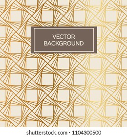 Abstract art deco design pattern background with golden lines