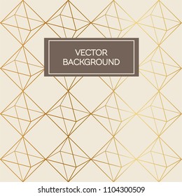 Abstract art deco design pattern background with golden lines