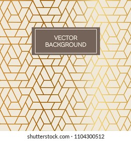 Abstract art deco design pattern background with golden lines