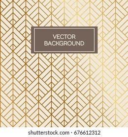 Abstract art deco design pattern background with golden lines