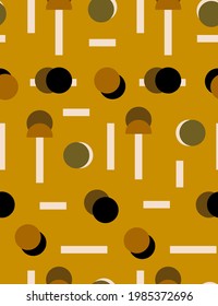 Abstract Art Deco Dots and Strokes Seamless Vector Pattern Isolated Background 