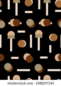 Abstract Art Deco Dots and Strokes Seamless Vector Pattern Isolated Background 