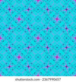 Abstract art deco geometric floral vector seamless pattern. Lace texture ornament. Tile print design. Minimal flower stylized background. Repeat batik print.