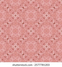 Abstract art deco geometric floral vector seamless pattern. Elegant texture ornament. Fabric print design. Creative flower stylized background. Repeat batik print.