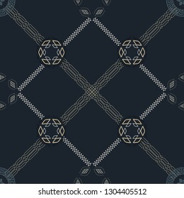 ABSTRACT ART DECO GEOMETRIC PATTERNS-TRENDY COLORS-GOLD MIDNIGHT BLACK GOLD SILVER MANDALA, POLYGON, ORNAMENTAL SYMBOLS AND KNOTS ECHO-VECTOR ILLUSTRATION