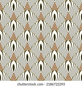 Abstract Art Deco Geometric Seamless Modern Elegant Pattern Soft Colors Perfect for Interior Design or Printing Wall Paper Brown Tones