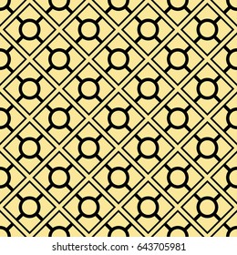 Abstract art deco golden geometric seamless pattern background. Template for design