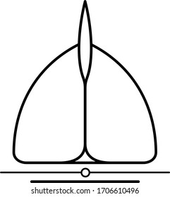 Abstraktes Art Deco Logo.  Eine Schwarz-Weiß-Vektorillustration in Umrissen.