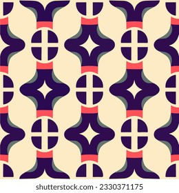Abstract art deco pattern with intricate details forms an eye catching design. This seamless pattern is perfect for various applications.