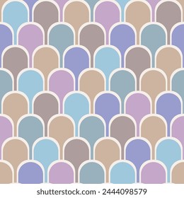 Abstract Art Deco samless vector pattern. Geometric seamless pattern. Pastel color vector background. Repeating tiles pattern.