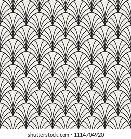 Abstract Art Deco Seamless Background. Geometric Fish Scale Pattern.
