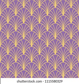 Abstract Art Deco Seamless Background. Geometric Fish Scale Pattern.