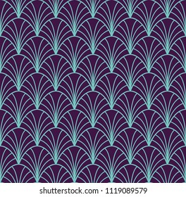 Abstract Art Deco Seamless Background. Geometric Fish Scale Pattern.