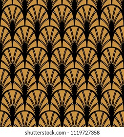 Abstract Art Deco Seamless Background. Geometric Fish Scale Pattern.