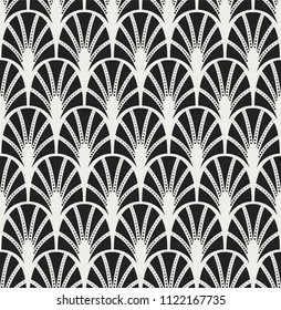 Abstract Art Deco Seamless Background. Geometric Fish Scale Pattern.
