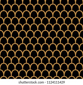 Abstract Art Deco Seamless Background. Geometric Fish Scale Pattern.