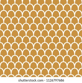 Abstract Art Deco Seamless Background. Geometric Fish Scale Pattern.