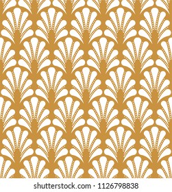 Abstract Art Deco Seamless Background. Geometric Floral Pattern.