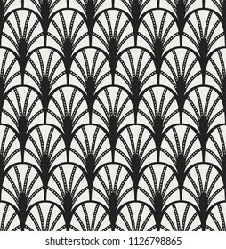 Abstract Art Deco Seamless Background. Geometric Fish Scale Pattern.
