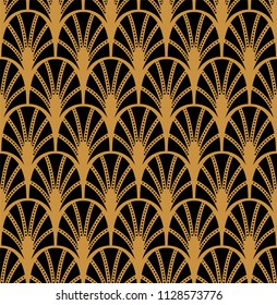 Abstract Art Deco Seamless Background. Geometric Fish Scale Pattern.