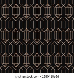 Abstract art deco seamless pattern. Black and gold luxury background.