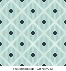 Abstract Art Deco Squares Lines Geometric Psychedelic Hypnotic Seamless Pattern Vector Design Trendy Fashion Colors Perfect for Interior Design Wall Paper or Fabric Print Pastel Blue Tones