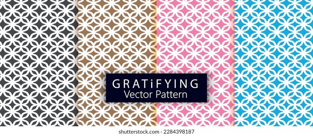 Abstract Art deco style seamless pattern design set