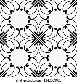 Abstract Art Deco Tiles Seamless Vector Pattern. Geometric texture. Repeating background.