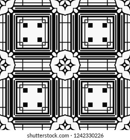 Abstract Art Deco Tiles Seamless Vector Pattern. Geometric texture. Repeating background.