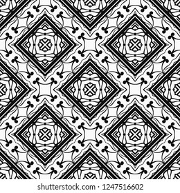 Abstract Art Deco Tiles Seamless Vector Pattern. Geometric texture. Repeating background.