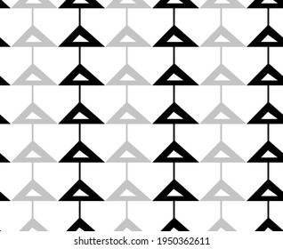 Abstract Art Deco Triangles Repeating Vector Pattern Isolated Background