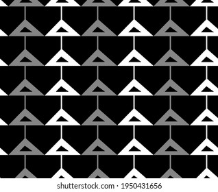 Abstract Art Deco Triangles Repeating Vector Pattern Isolated Background