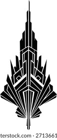 Abstractas diseño de Vector art deco. Forma ornamental geométrica. Composición arquitectónica de estilo Antiguas. Ilustración geométrica retro. Elegante Plantilla gráfica.