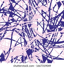 Abstract art with deformed, distorted random and chaotic line. Distressed, complex jumble of stripes. Glitch, noise, cluttered random art