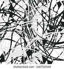 Abstrakte Kunst mit deformierter, verzerrter zufälliger und chaotischer Linie. Unbehaglicher, komplexer Streifen. Glitch, Rauschen, geklatschte Zufallskunst