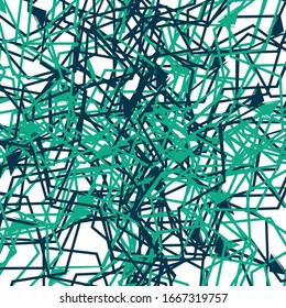 Abstract art with deformed, distorted random and chaotic line. Distressed, complex jumble of stripes. Glitch, noise, cluttered random art