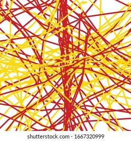 Abstract art with deformed, distorted random and chaotic line. Distressed, complex jumble of stripes. Glitch, noise, cluttered random art