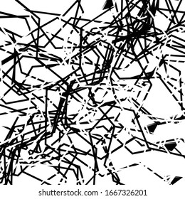 Arte abstracto con línea deformada, distorsionada al azar y caótica. Difícil, complejo, de rayas. Glitch, ruido, arte aleatorio agarrotado