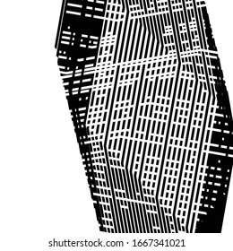 Arte abstracto con línea deformada, distorsionada al azar y caótica. Difícil, complejo, de rayas. Glitch, ruido, arte aleatorio agarrotado