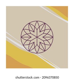 Abstract art design in modern minimal style with emblem. Creative geometrical background.
