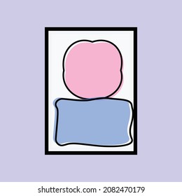 abstract art design with square and circle pictures for wall decoration