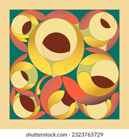 Abstract art design using circles, colorful illustration for wall hanger, wall paper, back drop, book cover, fabric