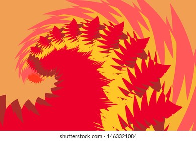 Abstract art design using warm colors Design work style looks like a center in the center.