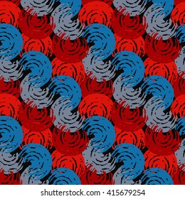 Abstract art distressed seamless pattern, swirl shapes, brushstrokes, painting. Background texture, wallpaper, wrapping