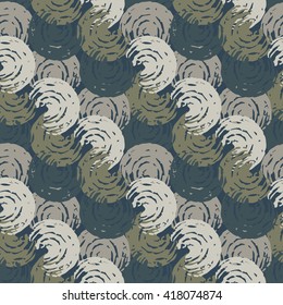 Abstract art distressed seamless pattern, swirl shapes, brushstrokes, painting. Background texture, wallpaper, wrapping
