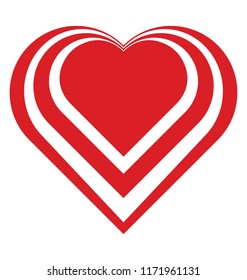 
Abstract art enriched heart inside heart with outlines, growing heart icon
