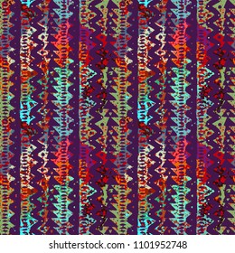 Abstract art, ethnic seamless pattern. Paint spots. Distressed texture. Grunge print. Fabric design
